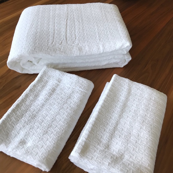 docofil Bedding New Docofil 0 Cotton Pure White Textured Duvet Set